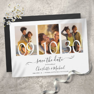 3 Foto Collage Signature Script Hochzeit Rettete d Magneteinladung