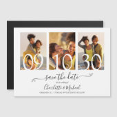 3 Foto Collage Signature Script Hochzeit Rettete d Magneteinladung (Vorne/Hinten)