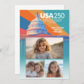3 Foto Collage - USA 250 Hauptstädte Dome Amerika Einladung (Vorne/Hinten)