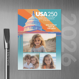 3 Foto Collage - USA 250 Hauptstädte Dome Amerika Magneteinladung