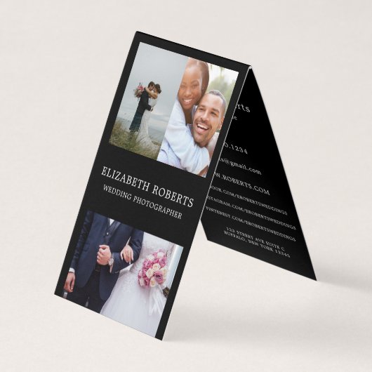 3 Foto Collage Wedding Fotograf Visitenkarten (Vorderseite)