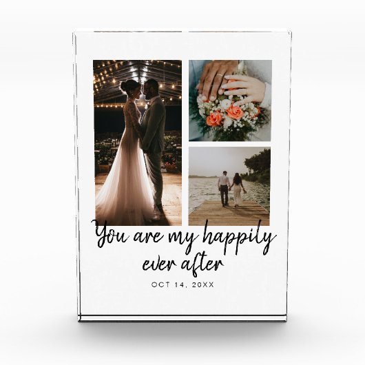 3 Foto Collage Wedding Jahreszitat (Vorderseite)