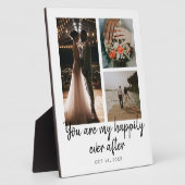 3 Foto Collage Wedding Jahreszitat Fotoplatte (Seite)