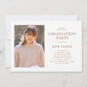 3 Foto Collage White & Beige Graduierungsparty Einladung (Rückseite)