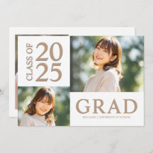 3 Foto Collage White & Beige Graduierungsparty