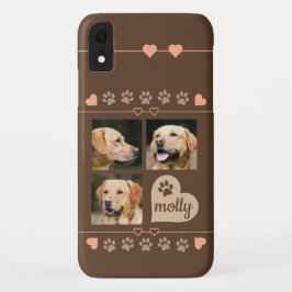3 Foto-Collagen-Hundenamen-Brown-Herz Case-Mate iPhone Hülle