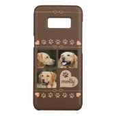3 Foto-Collagen-Hundenamen-Brown-Herz Case-Mate Samsung Galaxy Hülle (Rückseite)