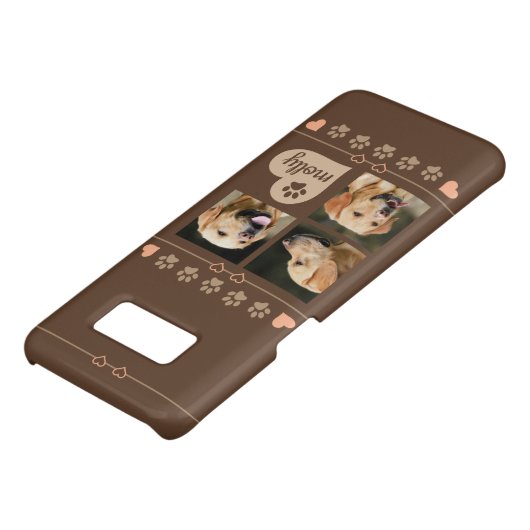 3 Foto-Collagen-Hundenamen-Brown-Herz Case-Mate Samsung Galaxy Hülle (Unterseite)