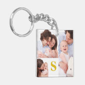 3 Foto-Collagen-kundenspezifischer mit Monogramm Schlüsselanhänger (Vorderseite links)