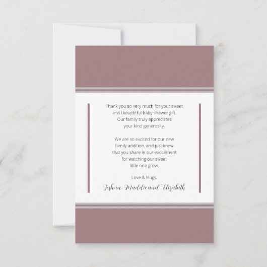 3 Foto Dk Rose Babydusche |Geburtsankündigung Dankeskarte (Rückseite)