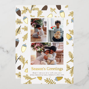 3 Foto-Eichhörnchen-Muster Saison-Grüße Folien Feiertagskarte