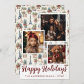 3 Foto Eiffelturm, Topiaries Paris Weihnachten (Vorne/Hinten)