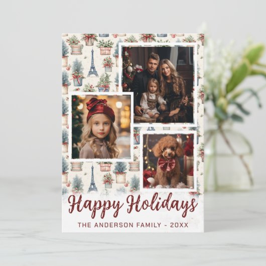 3 Foto Eiffelturm, Topiaries Paris Weihnachten (Stehend Vorderseite)