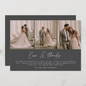 3 Foto Einfache Script Hochzeit Danke Karte (Vorne/Hinten)