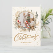 3 Foto Elegante Gold Glitzer Weihnachten (Stehend Vorderseite)