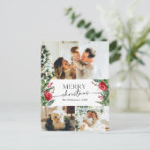 3 Foto Eleganter Winter Botanische Feiertage Postkarte (Stehend Vorderseite)