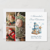 3 Foto Erste Weihnachtsankündigung Feiertagskarte (Vorderseite)