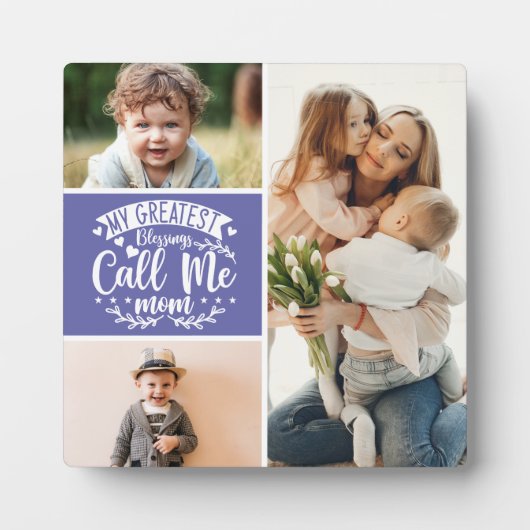 3 Foto Familie sammeln Mutter Sake Mütter Tag Fotoplatte (Vorderseite)