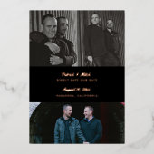 3 Foto Farbschwarz Save the Date Folieneinladung (Vorderseite)