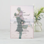 3 Foto Floral Ampersand Wir werden verheiratet Einladung (Stehend Vorderseite)