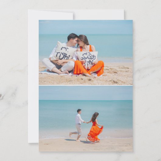 3 Foto Floral Ampersand Wir werden verheiratet Einladung (Rückseite)