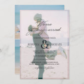 3 Foto Floral Ampersand Wir werden verheiratet Einladung (Vorne/Hinten)