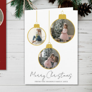 3 Foto Frohe Weihnachten Christbaumkugel Fotokarte Karte