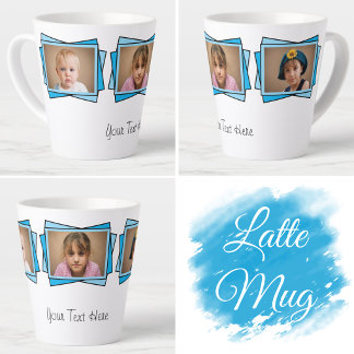 3 Foto füge deinen Text blau hinzu Milchtasse