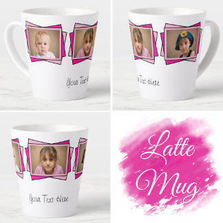 3 Foto füge deinen Text rosa hinzu Milchtasse
