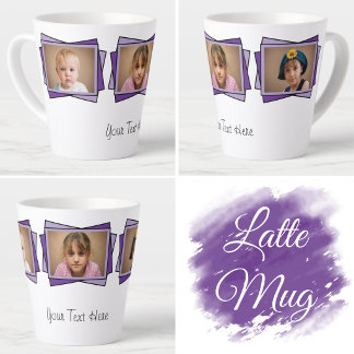 3 Foto füge deinen Text violett hinzu Milchtasse