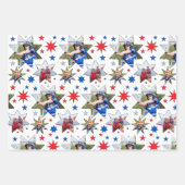 3 Foto Geburtstag Star Pattern Geschenkpapier Set (Vorderseite 2)