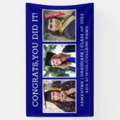 3 Foto Glückwunsch Graduate 2021 Blue Abschluss Banner (Vertikal)