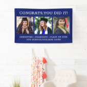 3 Foto Glückwunsch Graduate 2025 Abschluss Blue Banner (Insitu)