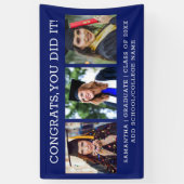 3 Foto Glückwunsch Graduate 2025 Abschluss Blue Banner (Vertikal)