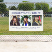 3 Foto Glückwunschs Grad 2023 Blue White Abschluss Banner (Insitu)
