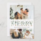 3 Foto Gold & Grün Frohe Weihnachten (Vorderseite)
