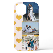 3 Foto Goldherzen Case-Mate iPhone Case