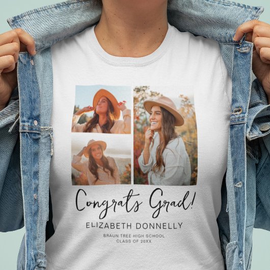 3 Foto Graduate Abschluss Tri-Blend Shirt