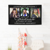 3 Foto Gratulation Absolvent Abschluss Schwarz Banner (Insitu)