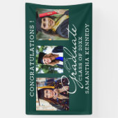 3 Foto Gratulation Absolvent Abschlussfeier Grün Banner (Vertikal)