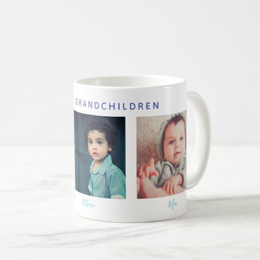 3 Foto Große Enkelkinder Namen Skripttyp Schriftar Kaffeetasse (VorderseiteRechts)