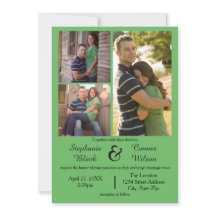 3 Foto Grün - Einladung zur Hochzeit