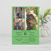 3 Foto Grün - Einladung zur Hochzeit (Stehend Vorderseite)