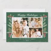 3 Foto Happy Holidays Holly Berries Weihnachten (Vorderseite)