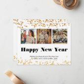 3 Foto Happy New Year Card Mitteilungskarte (Vorderseite/Rückseite Beispiel)