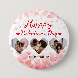 3 Foto Heart Collage Valentinstag Paar Button