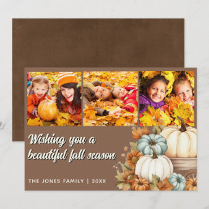 3 Foto Herbst Halloween Erntedank Mitteilungskarte