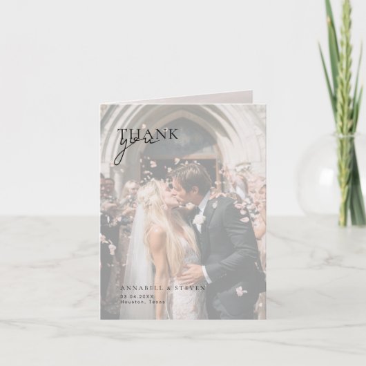 3 Foto Hochzeit Dankeskarte (Vorderseite)