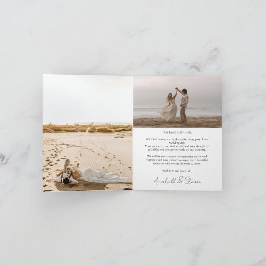 3 Foto Hochzeit Dankeskarte (Innenseite)