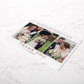 3 Foto Hochzeit Vielen Dank Moderne Rose Gold Folieneinladung (Gedreht)